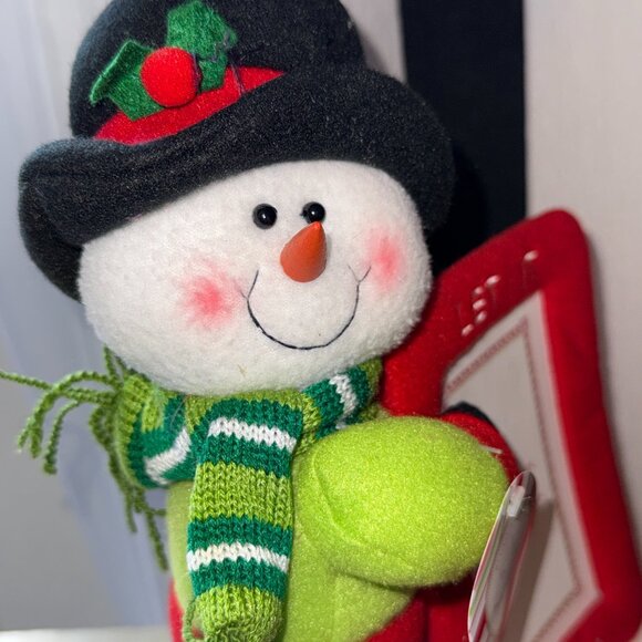 NWT "Let It Snow" Snowman Plush Figurine 11” Standing Frame 4x6 Memories - Picture 10 of 10